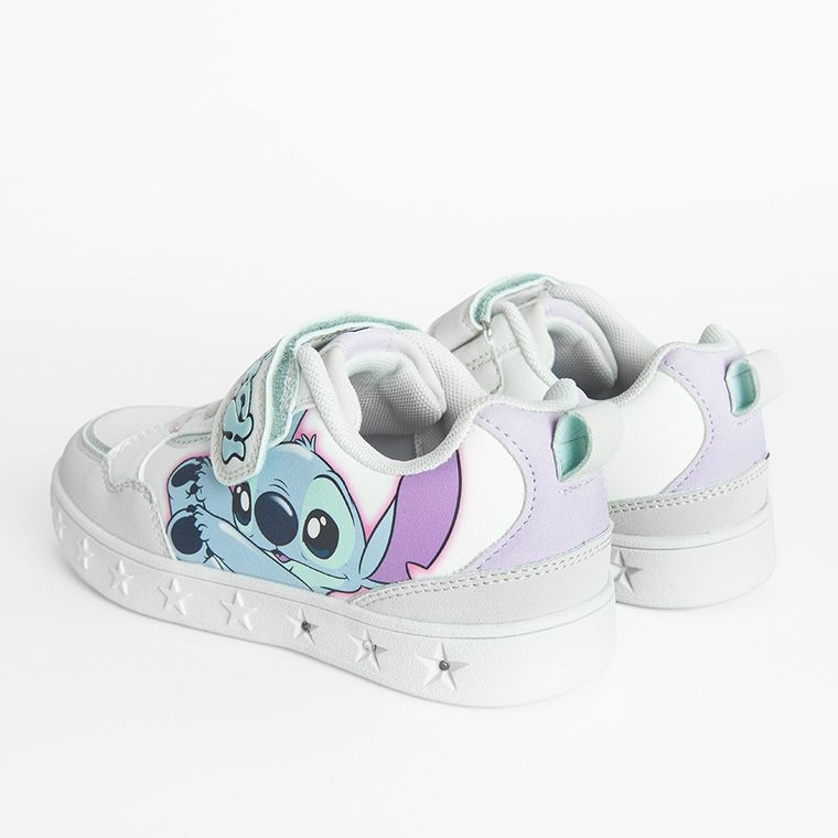 Cool Club, Pantofi sport pentru fete, alb, talpa cu leduri, imprimeu Lilo si Stitch