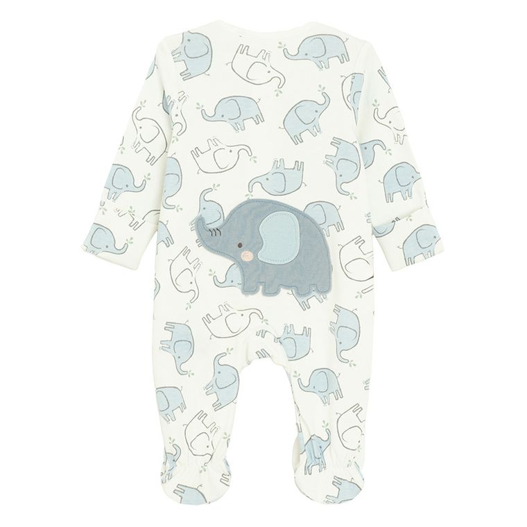 Cool Club, Pijama tip salopeta pentru bebelusi, ecru