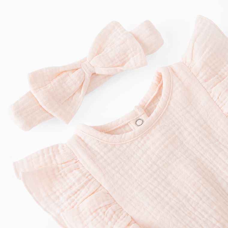 Cool Club, Salopeta rompers pentru fete, muselina, roz