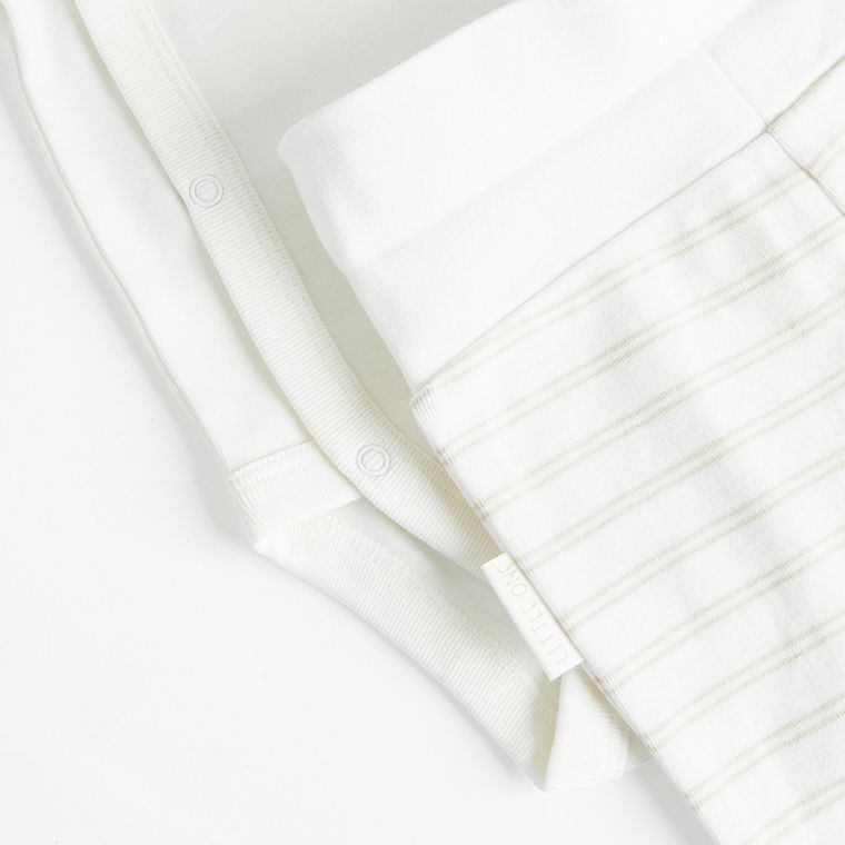 Cool Club, Set pentru baieti, Body cu maneca scurta, Pantaloni fara botosei, Caciula, alb