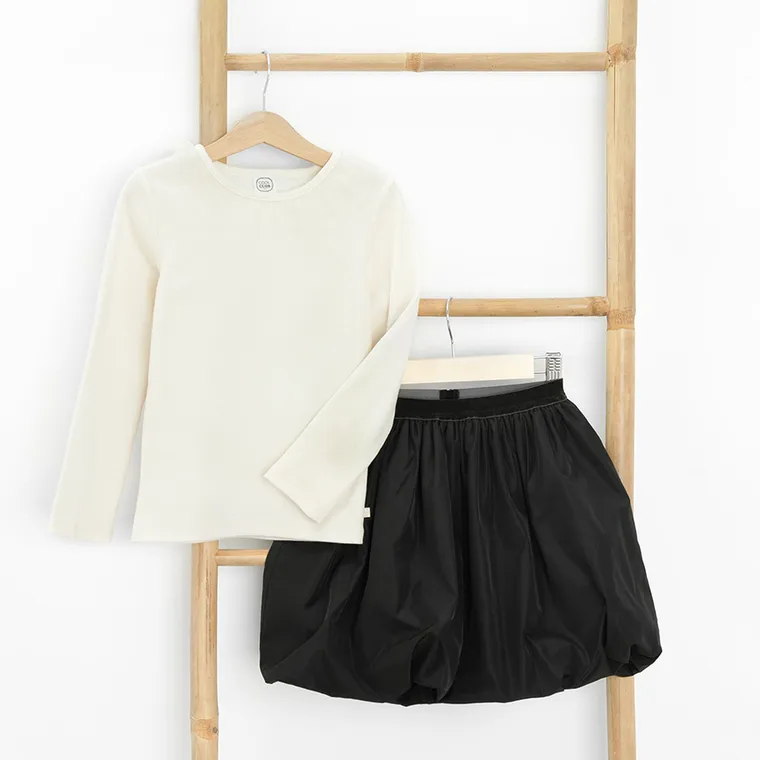 Cool Club, Set pentru fete, Bluza cu maneca lunga, din tricot striat, Fusta, mix