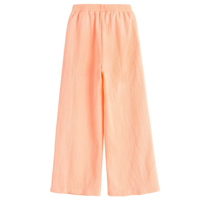 Cool Club, Set pentru fete, Bluza fara maneci, Pantaloni din textil, wide, portocaliu