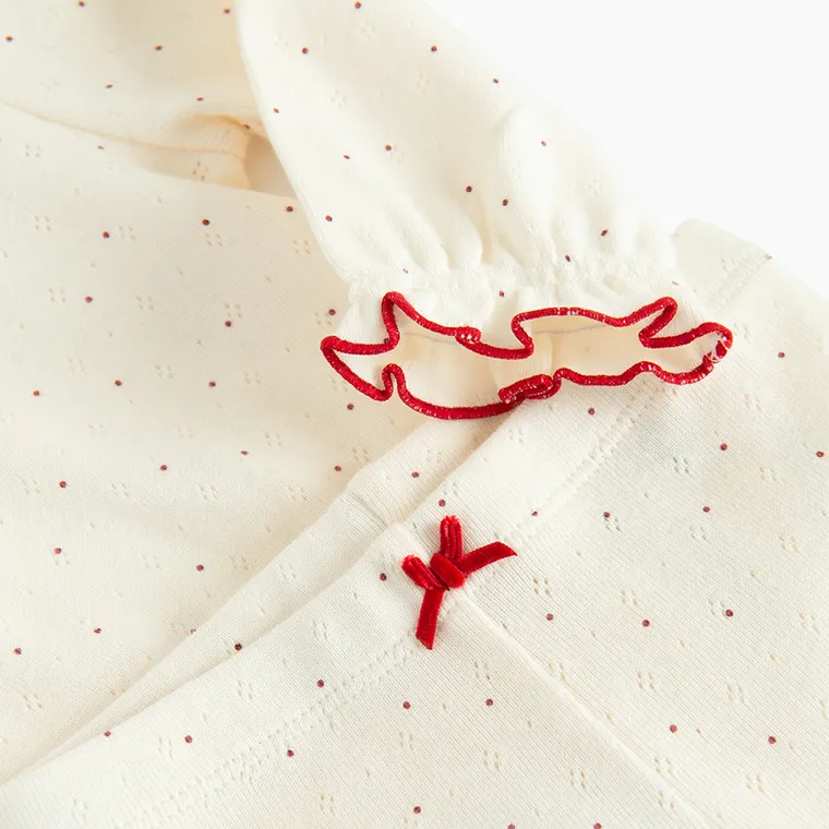 Cool Club, Set pentru fete, Body cu maneca lunga, Colanti, ecru