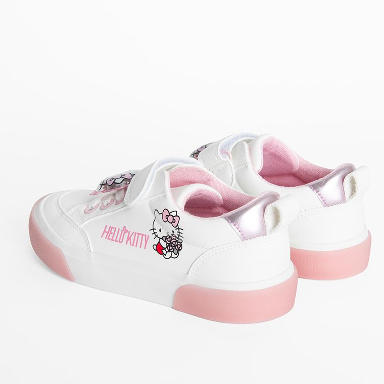 Cool Club, Tenisi pentru fete, alb, cu leduri, imprimeu Hello Kitty