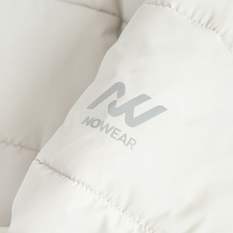 Geaca gri calduroasa cu gluga cropped NOWEAR