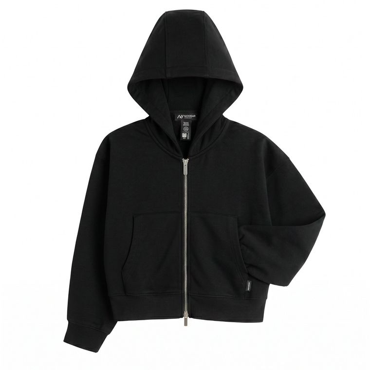 Hanorac cu fermoar si croiala crop NOWEAR