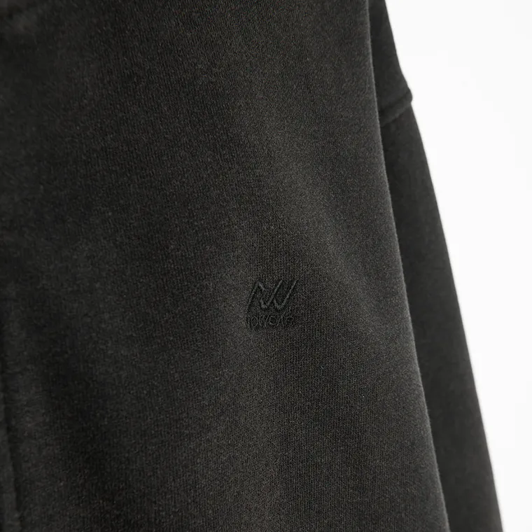 Hanorac oversize negru cu fermoar NOWEAR