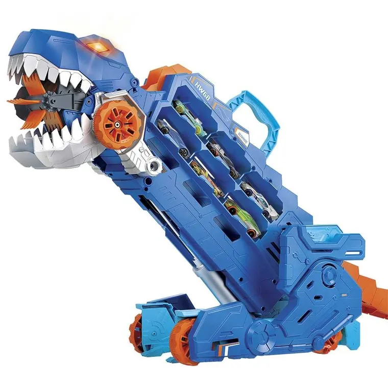 Hot Wheels, T-Rex Mega Transporter, set de joaca cu masina mare
