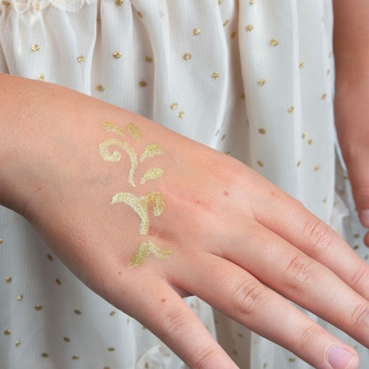Kidea, markere sclipitoare pentru tatuaje cu sabloane, 3 culori