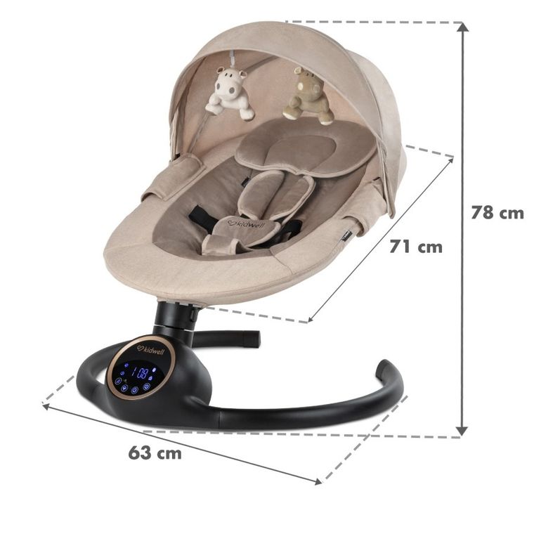 Kidwell, Reve, Scaun electric pentru bebelusi, 2in1, bej-auriu