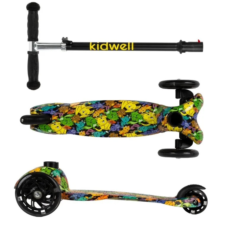 Kidwell, Uno, trotineta cu 3 roti LED, mix