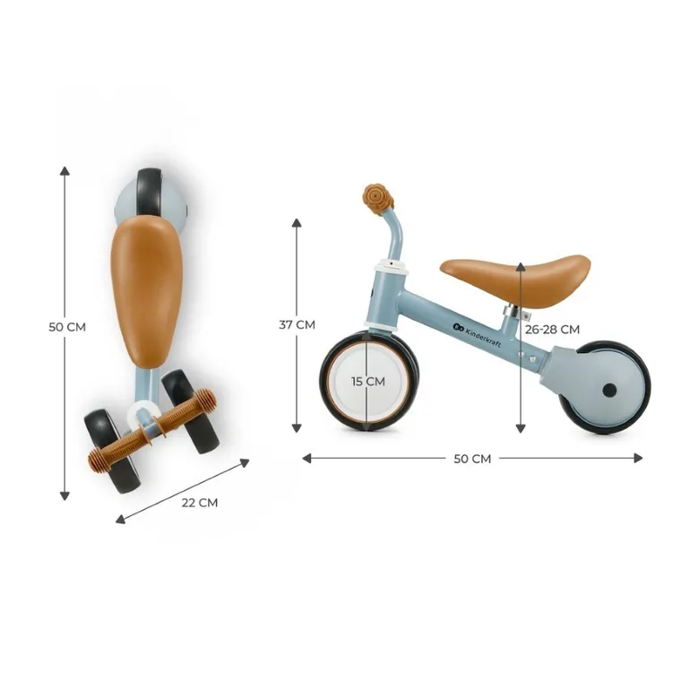 Kinderkraft, Cutie, mini-tricicleta bicicleta, albastru deschis