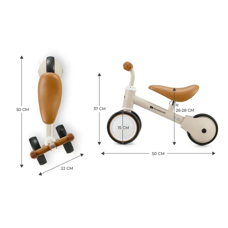 Kinderkraft, Cutie, mini-tricicleta bicicleta, bej deschis