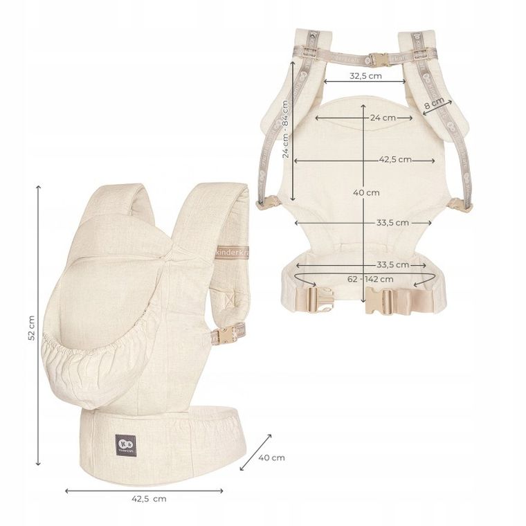 Kinderkraft, Elara, marsupiu ergonomic, beige