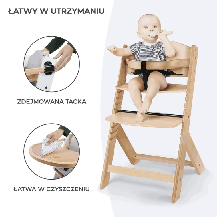 Kinderkraft, Enock, scaun pentru hranire copii 3in1, gri