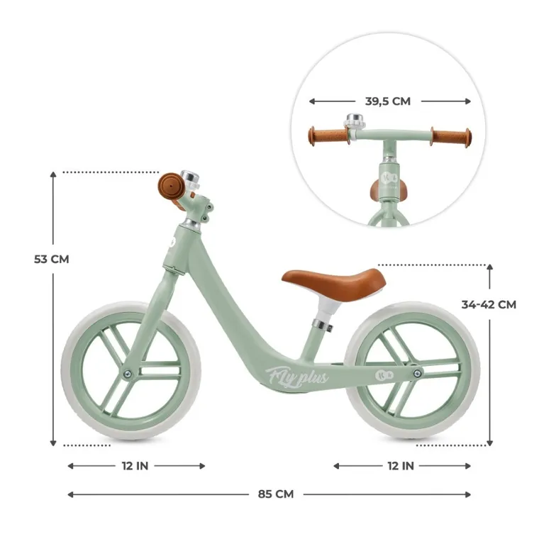 Kinderkraft, Fly Plus, bicicleta fara pedale, Fresh Mint