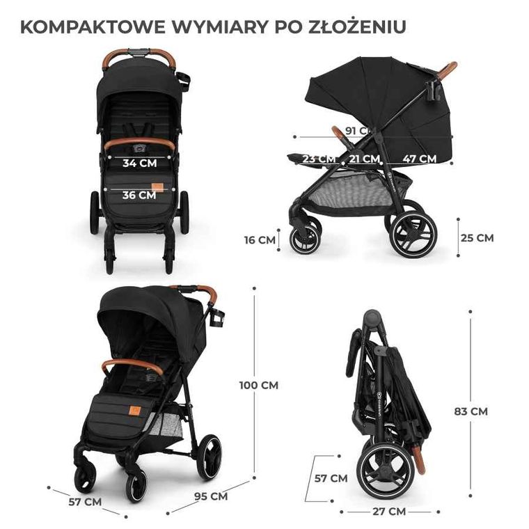 Kinderkraft, Grande Plus, carucior sport, Black
