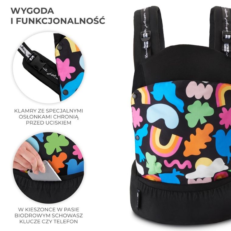 Kinderkraft, Huggy, marsupiu ergonomic, Happy Shapes