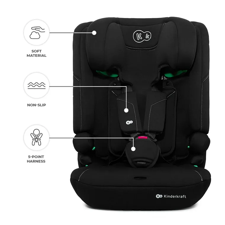 Kinderkraft, I-Comfy, scaun auto 3in1, i-Size, Black, 76-150 cm