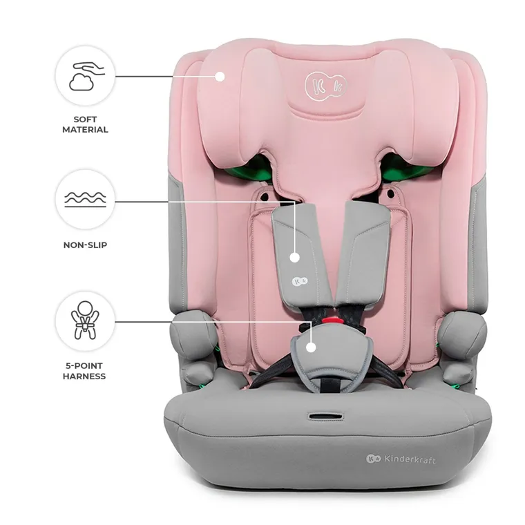 Kinderkraft, I-Comfy, scaun auto 3in1, i-Size, Pink, 76-150 cm
