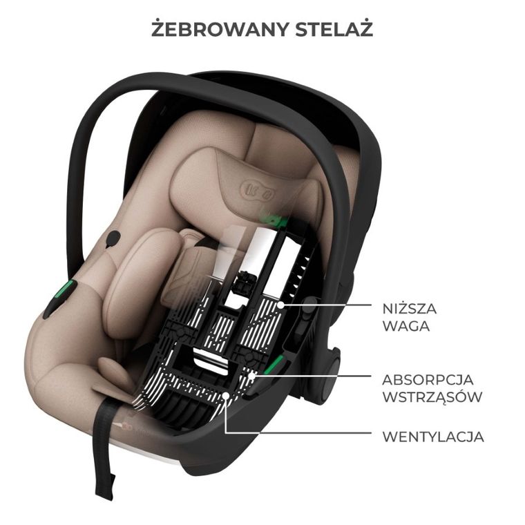 Kinderkraft, I-Lite, scaun auto + baza Endura Safe Fx, 40-87 cm, beige
