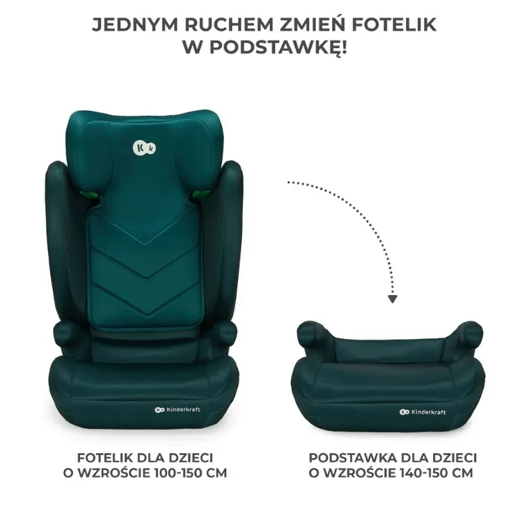 Kinderkraft, I-Spark, scaun auto, 100-150 cm, Green