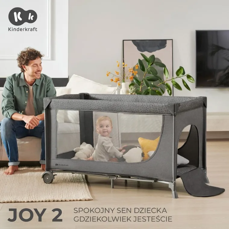 Kinderkraft, Joy 2, patut de calatorie, Beige