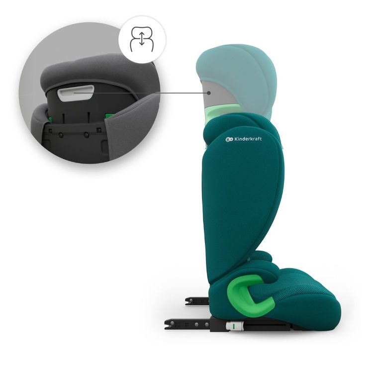 Kinderkraft, Junior Fix 2 Plus, i-Size, scaun auto, green, 100-150 cm