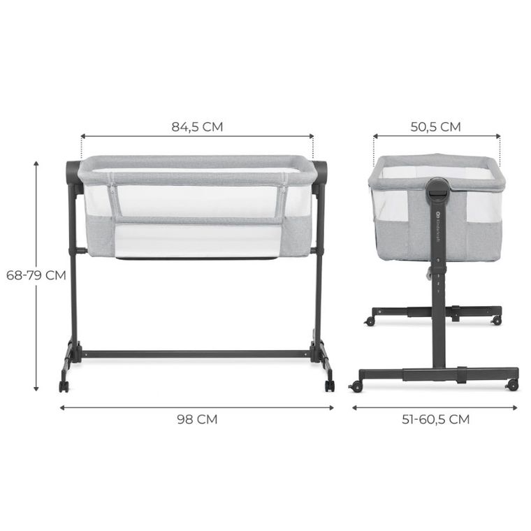 Kinderkraft, Neste Up 2, patut atasabil 2in1, gri deschis