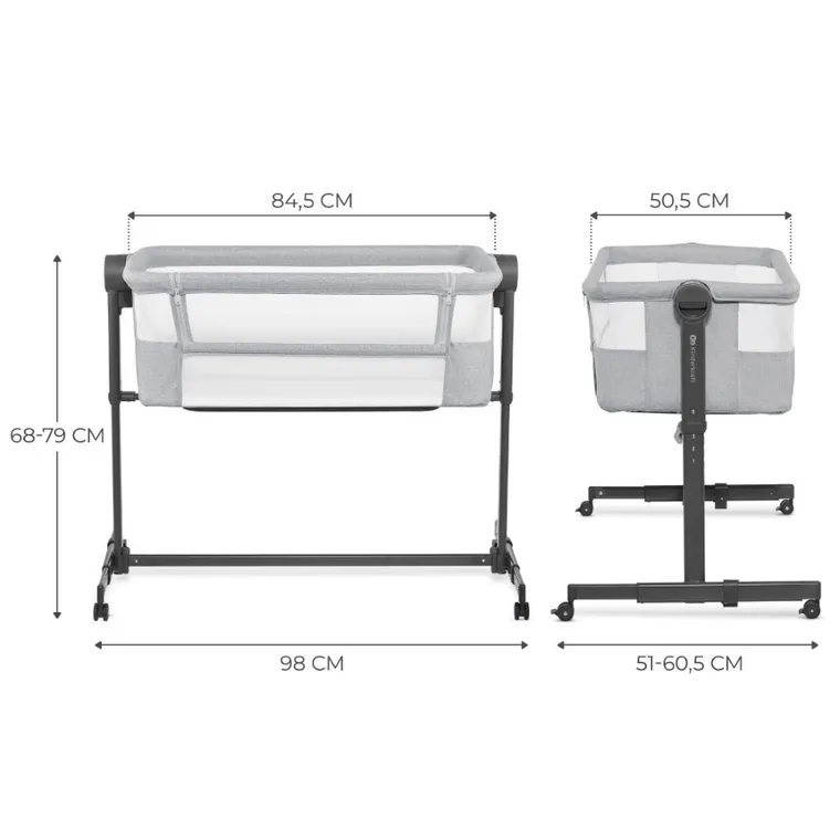 Kinderkraft, Neste Up 2, patut atasabil 2in1, Light grey