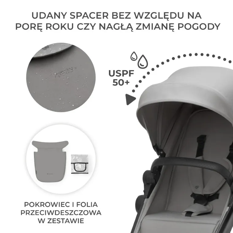 Kinderkraft, Newly 3in1 Mink Pro, carucior multifunctional 3in1, Moonlight Grey