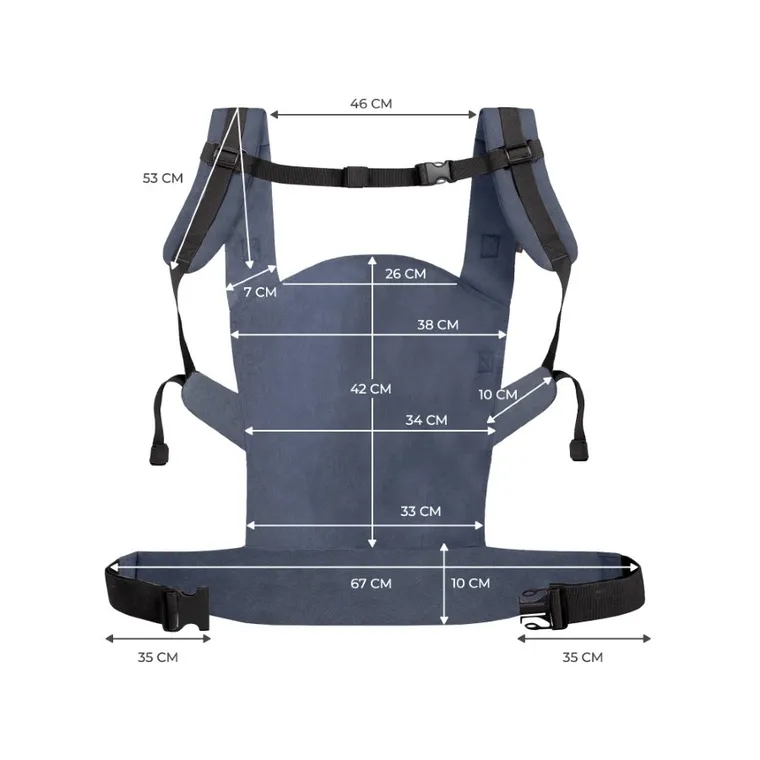 Kinderkraft, Nino Confetti, marsupiu ergonomic pana la 20 kg, denim