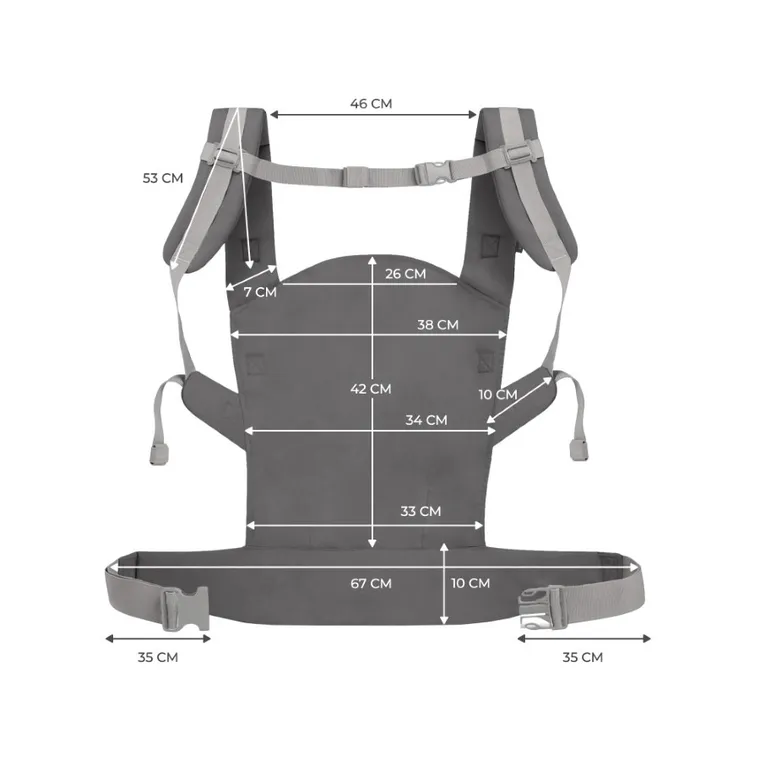 Kinderkraft, Nino Confetti, marsupiu ergonomic pana la 20 kg, grey