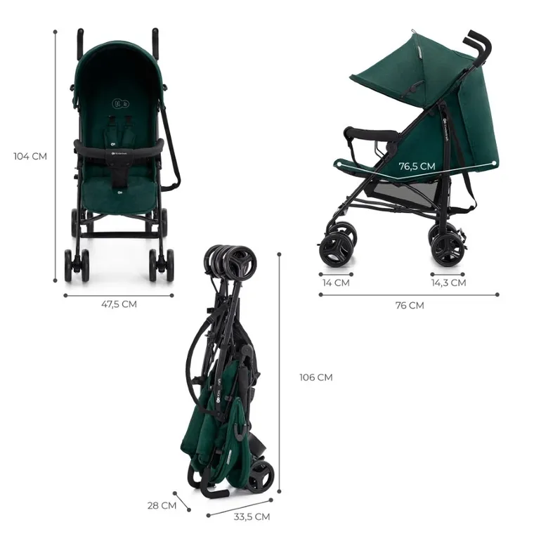 Kinderkraft, Tik, carucior umbrela, Green Forest