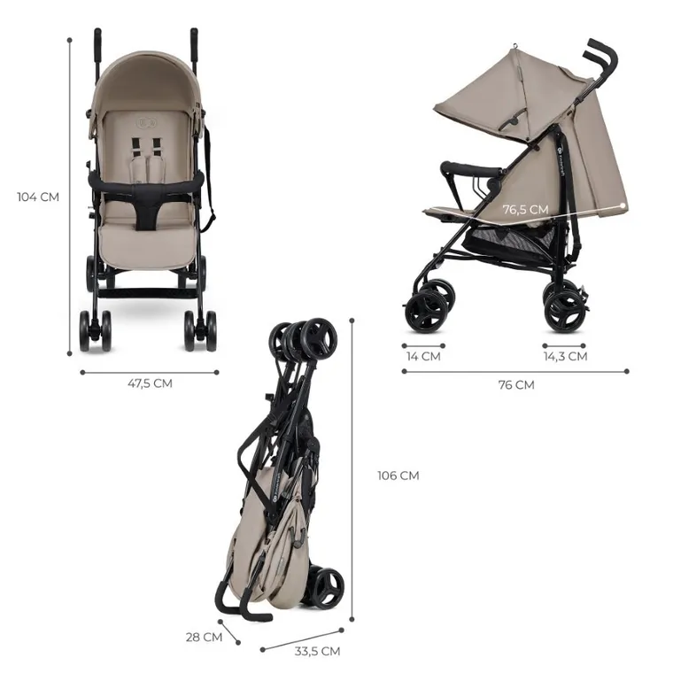 Kinderkraft, Tik, carucior umbrela, Stone Beige