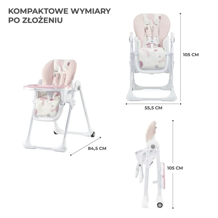 Kinderkraft, Yummy, scaun de masa, roz