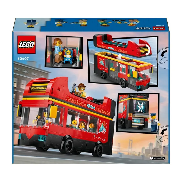 LEGO City, Autobuz turistic rosu cu etaj, 60407