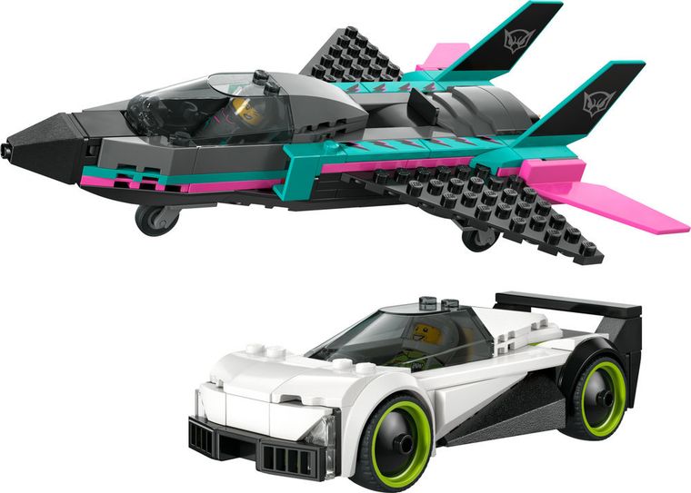 LEGO City, Avion cu reactie vs masina, 60489
