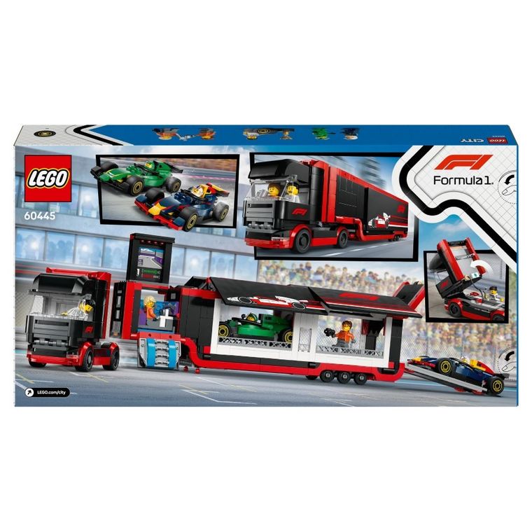 LEGO City, Camion F1 cu masinile F1 RB20 si AMR24, 60445