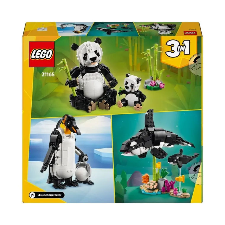 LEGO Creator, Animale salbatice: Familia de ursi panda, 31165
