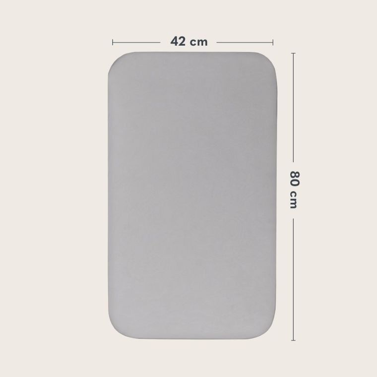 Lionelo, cearceaf cu elasic, din bambus, alb/gri, 42-80 cm, 2 buc.