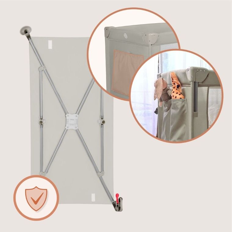 Lionelo, Ellen, patut de calatorie cu extensie mare 3in1, Beige