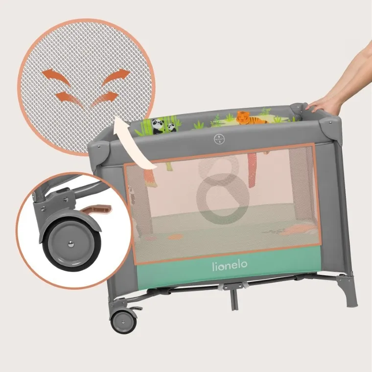 Lionelo, Mille Plus, parcul de joaca pentru copii, Grey Green