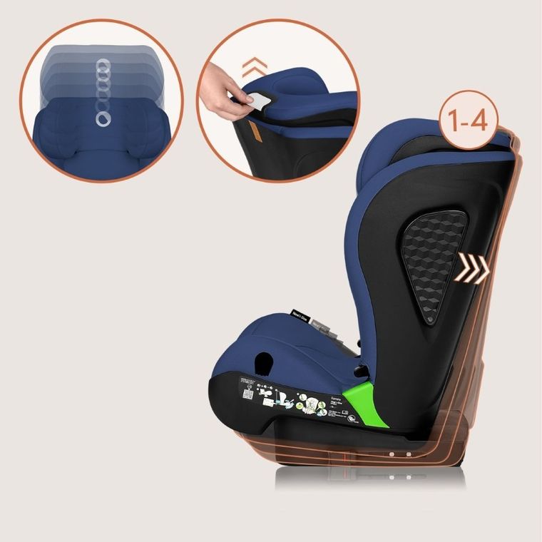 Lionelo, Neal, i-Size, scaun auto, 15-36 kg, Blue Navy