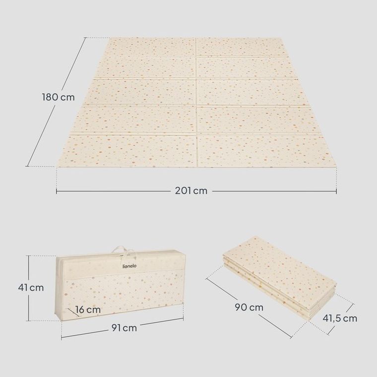 Lionelo, Zora, covoras educativ pliabil, 180-201 cm