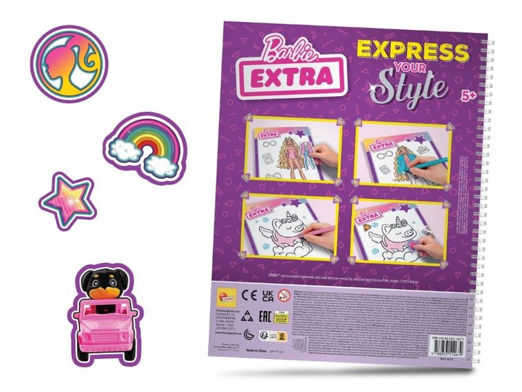 Lisciani, Barbie, Express Your Style, caiet spiralat cu stickere