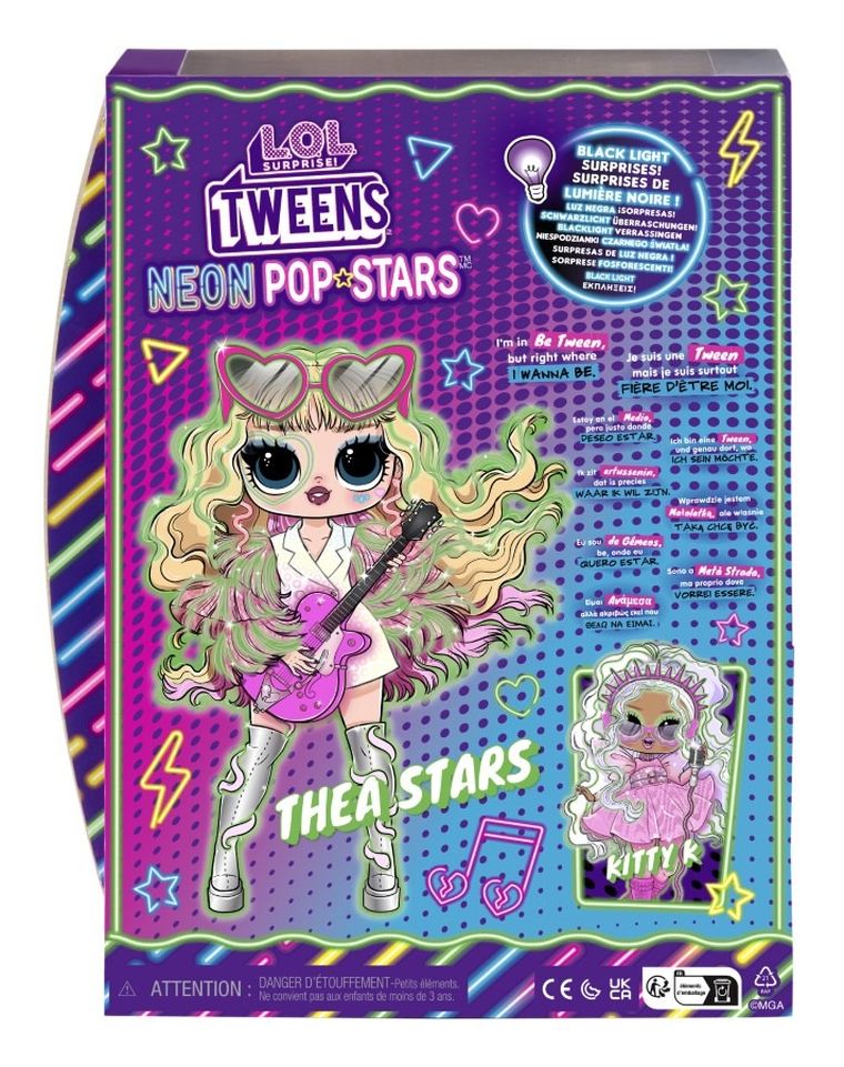 L.O.L. Surprise, Tweens Neon Pop Stars, Thea Stars, papusa fashion cu accesorii