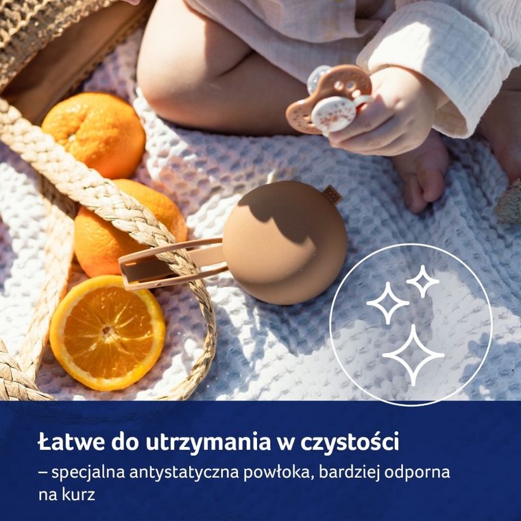 Lovi, cutie din silicon pentru suzeta, Nude