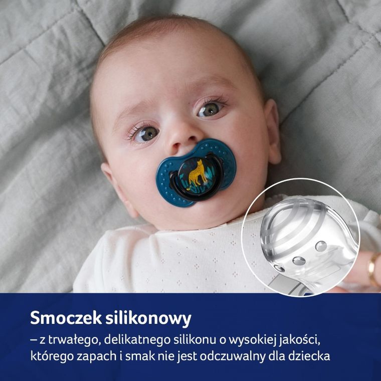 Lovi, Jungle Vibes Girl, suzeta dinamica din silicon, 0-3 luni, 2 buc.