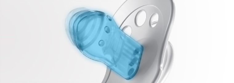 Lovi, Night&Day, suzeta dinamica din silicon, 18m+, albastru, 2 buc.